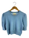 【中古】MICHAEL KORS◆Wool Blend Puff-Sleeve Cropped Sweater/M/ウール/BLU/無地/MU1602【レディースウェア】