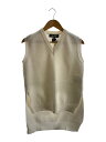 【中古】BLACK COMME des GARCONS◆ニットベスト(厚手)/M/アクリル/WHT/無地/1G-N502【メンズウェア】