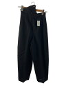 【中古】ENFOLD◆23ss WRAP TROUSERS/ボトム/36/ウール/BLK/無地/300GS231-0300【レディースウェア】