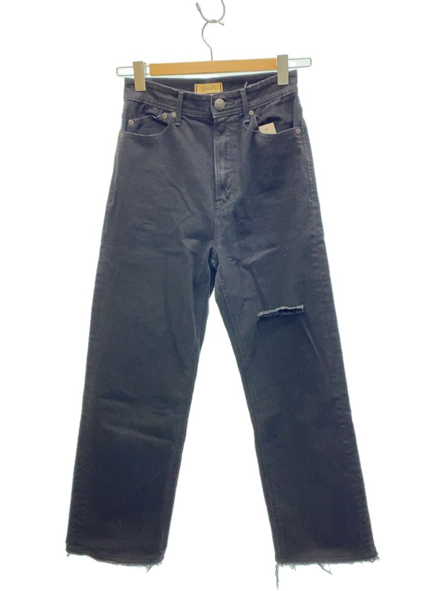 【中古】YANUK◆LEA/ボーイズストレート/25/コットン/BLK/57132239【レディースウェ...