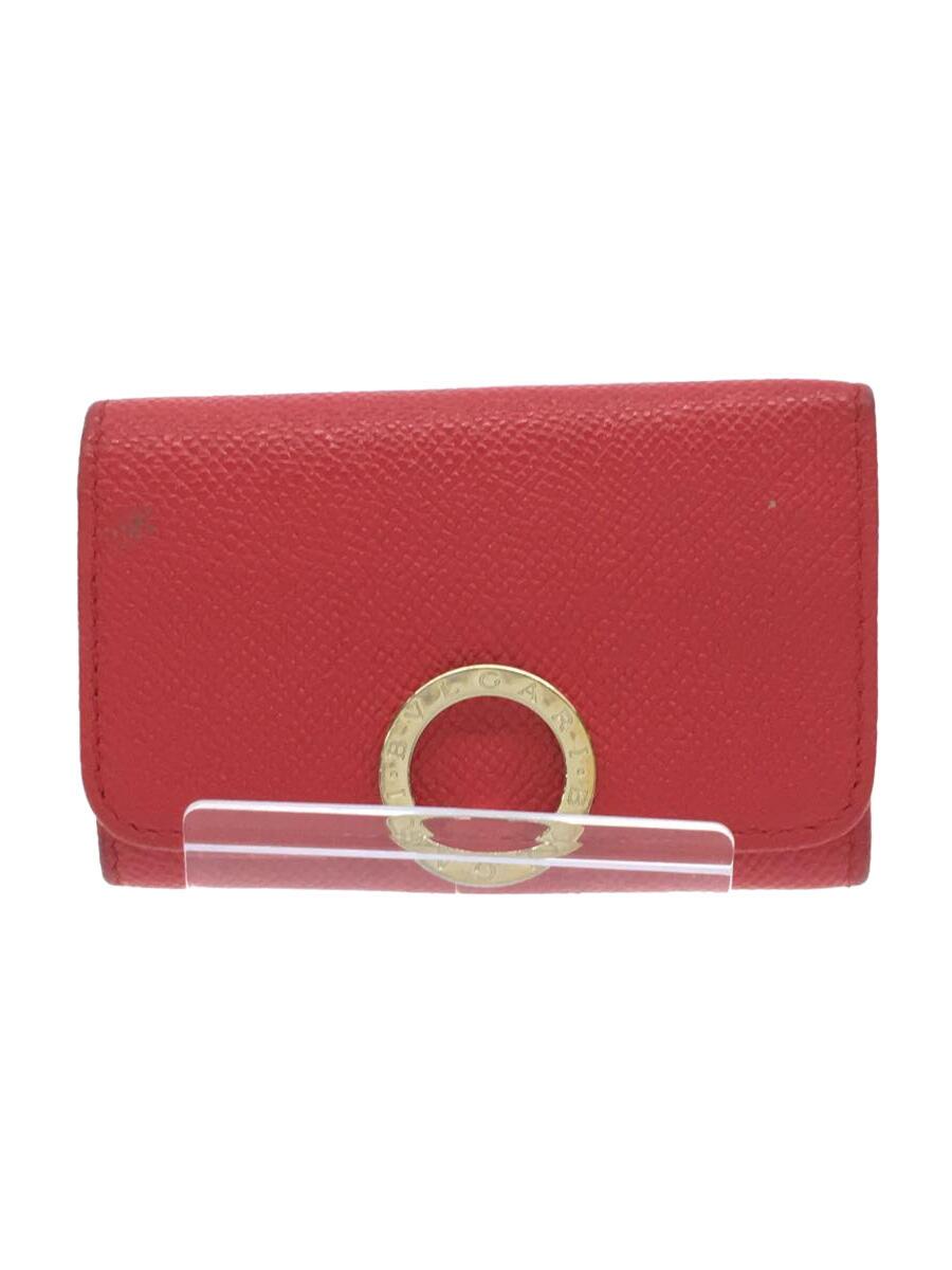 【中古】BVLGARI◆キーケース/レザー/RED/無地/レディース/FG-D19-288156【服飾雑貨他】