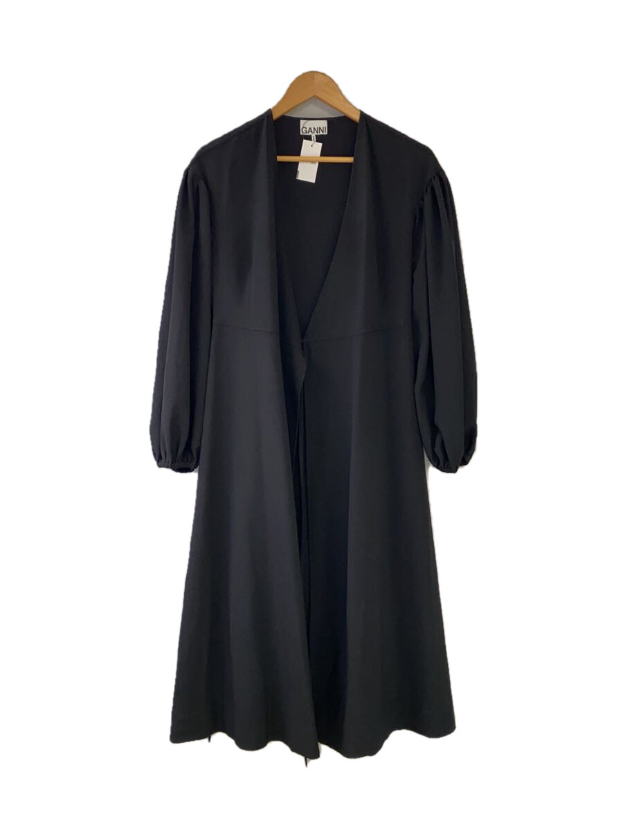 【中古】GANNI◆長袖ワンピース/34/--/BLK/無地/6176【レディースウェア】