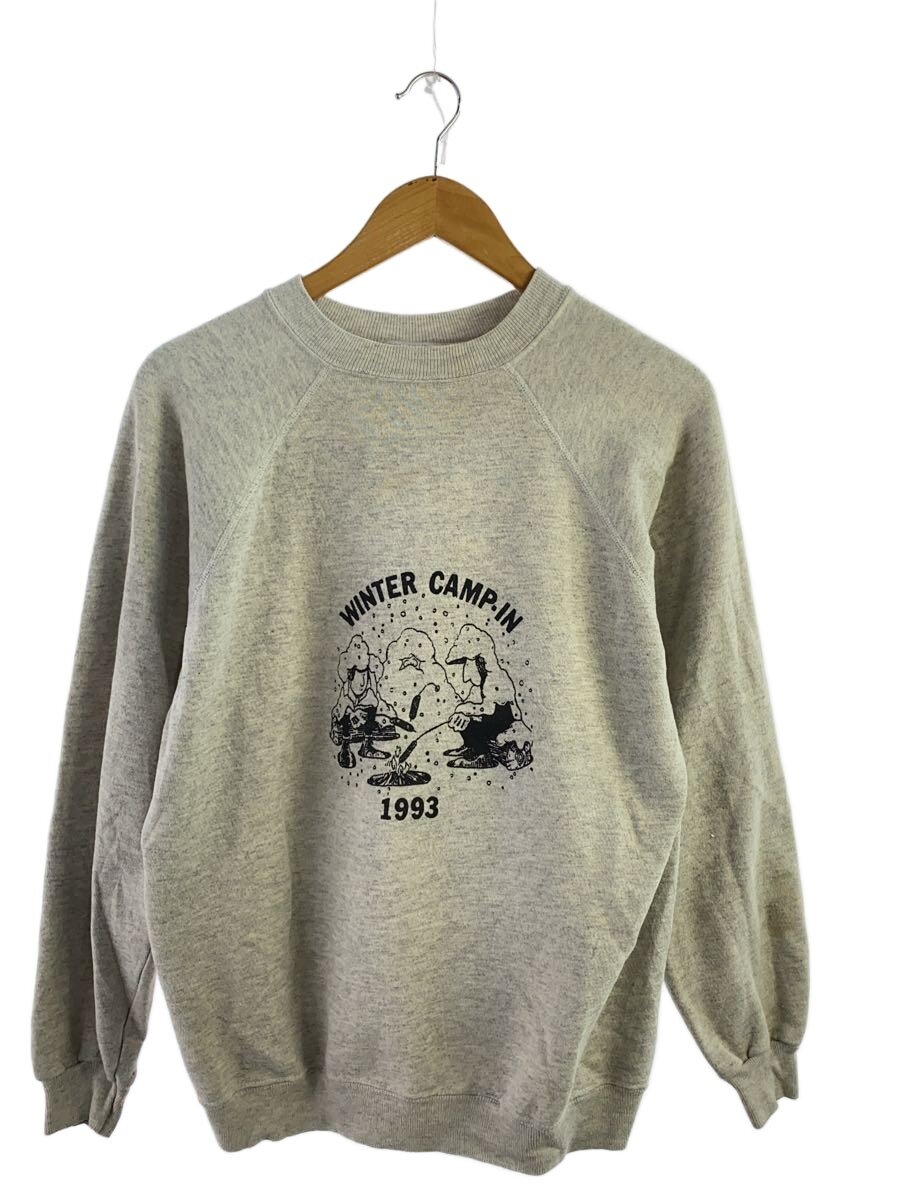 【中古】Hanes◆スウェット/--/コットン/GRY/WINTER CAMP//【メンズウェア】