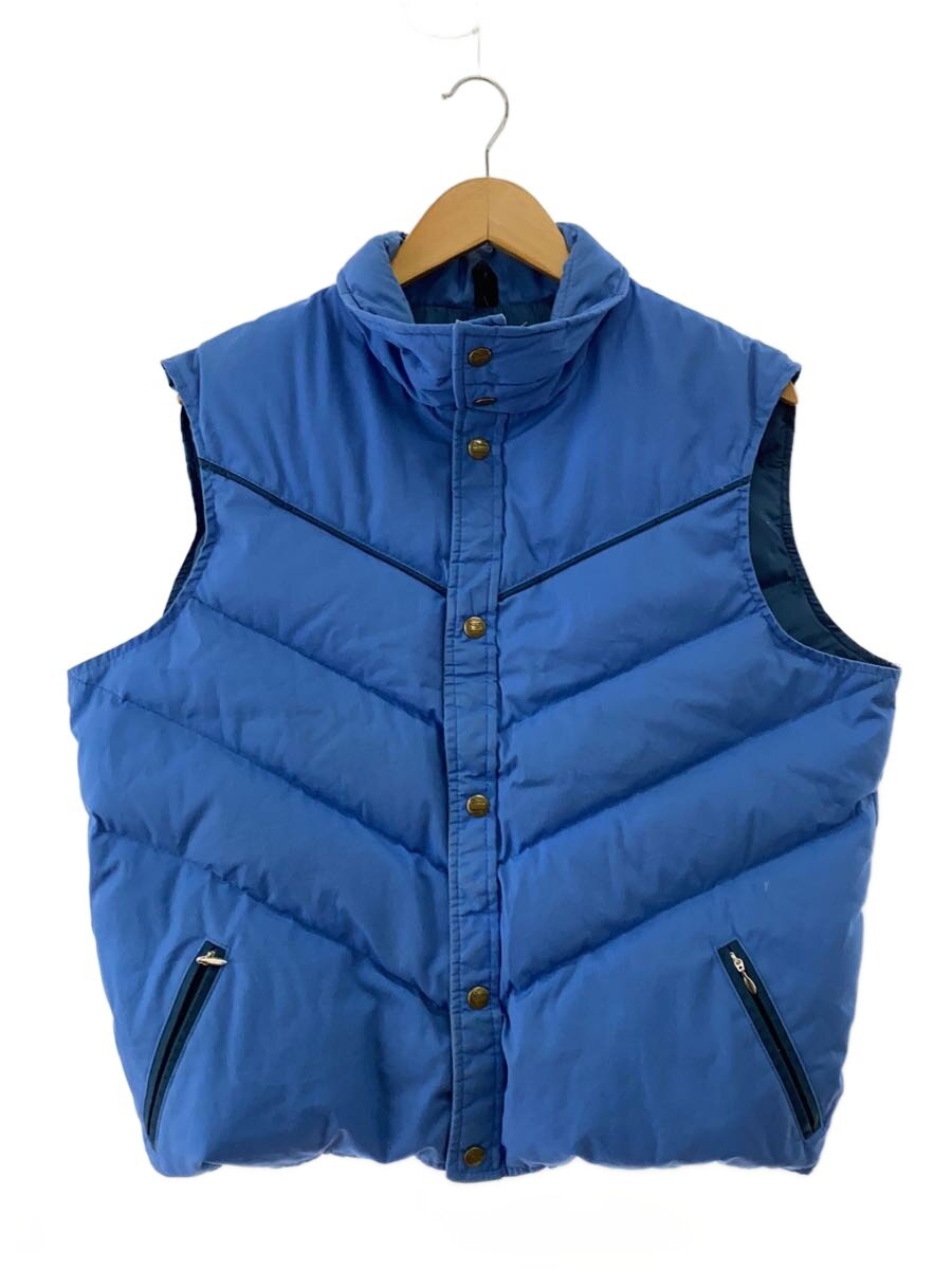 【中古】Woolrich◆70～80s/白タグ/ダウンベスト/後身頃小穴有/L/ポリエステル/BLU【メンズウェア】