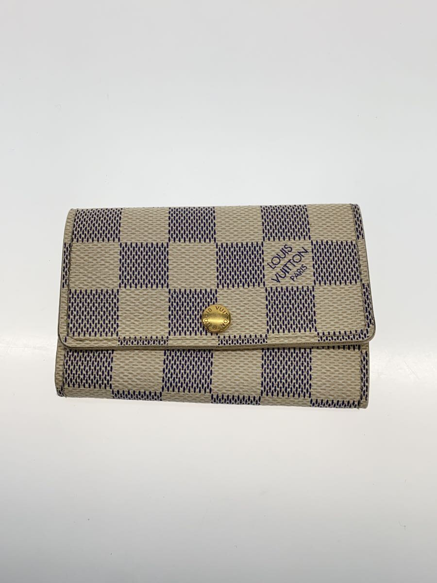 【中古】LOUIS VUITTON◆ミュルティクレ6_ダミエ・アズール_WHT/--/WHT/チェック/メンズ//【服飾雑貨他】