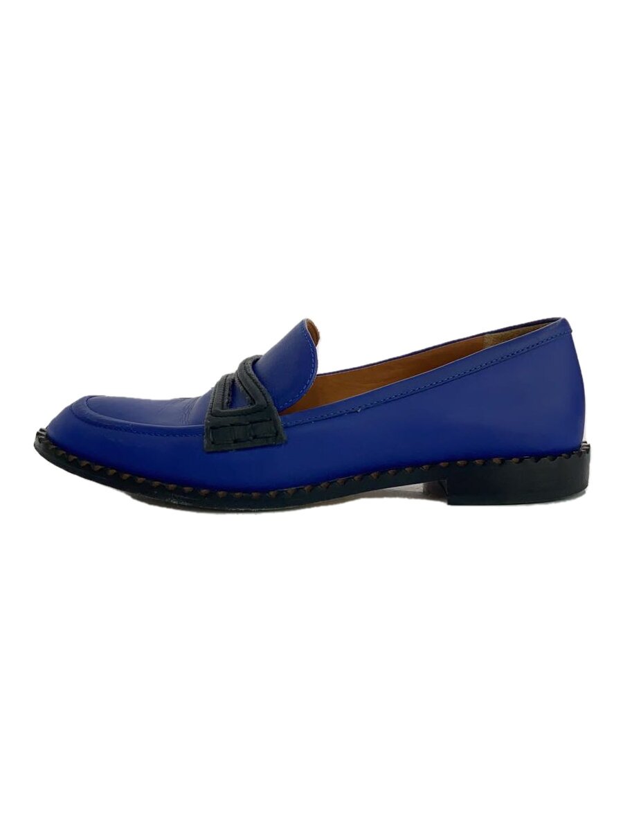 【中古】MARC BY MARC JACOBS◆ローファー/37.5/BLU/レザー【シューズ】