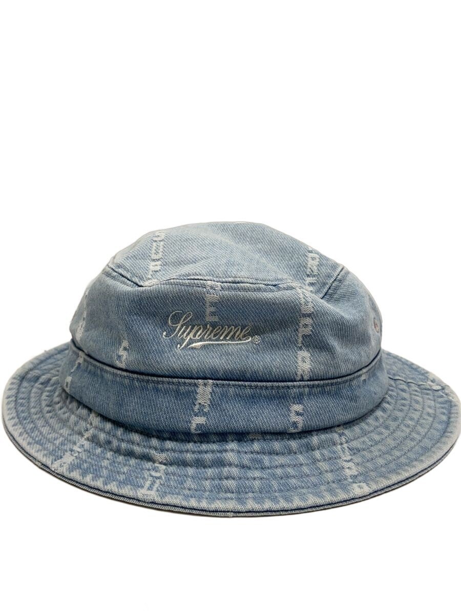 【中古】Supreme◆LOGO STRIPE JACQUARD DENIM CRUSHER/バケットハット/コットン/BLU/メンズ【服飾雑貨他】 jumblestore-37693567 2nd STREET 楽天市場店 パッケージ画像