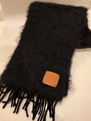 【中古】LOEWE◆マフラー/モヘア/BLK/無地/レディース【服飾雑貨他】 【中古】LOEWE◆マフラー/モヘア/BLK/無地/レディース【服飾雑貨他】
