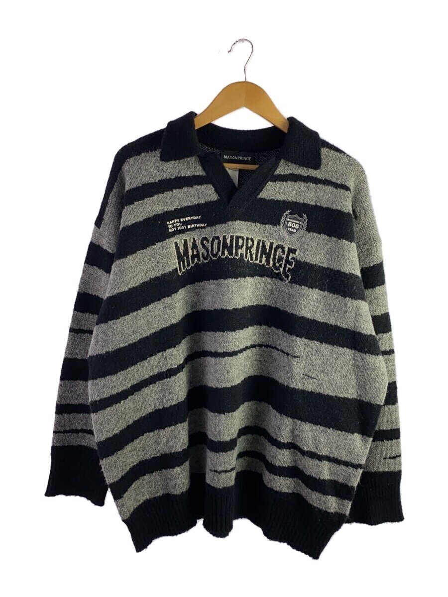 MASONPRINCE◆ニット・セーター(厚手)/4/--/GRY/ボーダー/MY2100