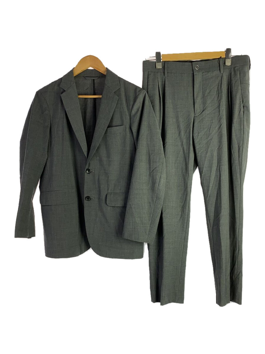 【中古】DESCENTE◆セットアップ/S/ウール/GRY/無地/7723J191-T【メンズウェア】