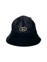 【中古】STUSSY◆MESH CROWN BELL BUCKET HAT/バケットハット/XL/ポリエステル/BLK/メンズ//【服飾雑貨他】