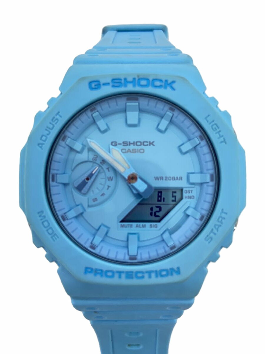 【中古】CASIO◆クォーツ腕時計_G-SHOCK/デジアナ/ラバー/BLU/BLU【服飾雑貨他】