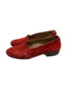 【中古】LINEA MODA/ローファー/--/RED/スウェード//【シューズ】