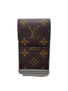 【中古】LOUIS VUITTON◆エテュイ・シガレット_モノグラム_BRW/レザー/BRW/総柄/レディース【服飾雑貨他】