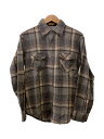 【中古】Sportsman/三角タグ/フラップポケット/長袖シャツ/M/ウール/BRW/チェック【メンズウェア】(4)