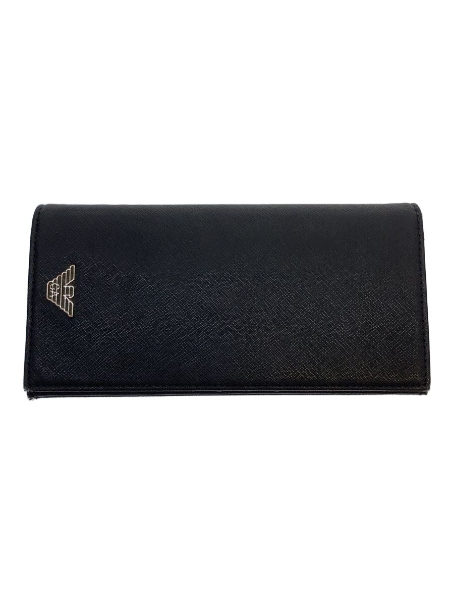 【中古】EMPORIO ARMANI◆長財布/レザー/BLK/無地/メンズ/Y4R170 Y138E 81072//【服飾雑貨他】