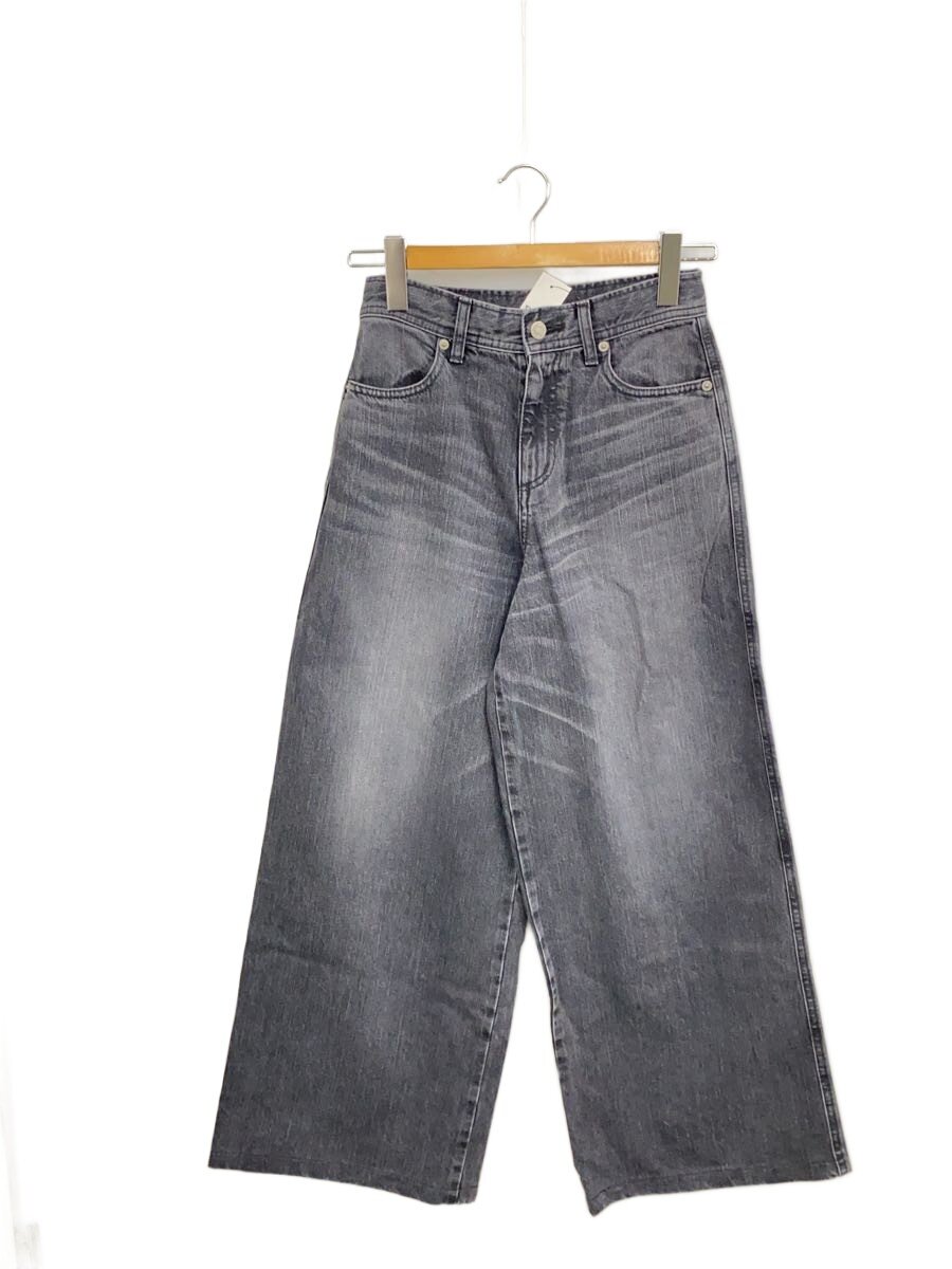 【中古】HYSTERIC GLAMOUR◆ワイドパンツ/XS/コットン/BLK/無地/01243AP08【レディースウェア】