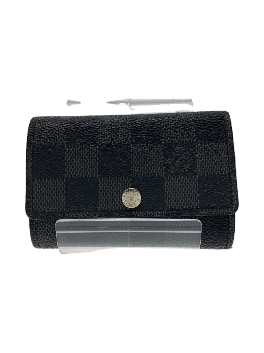 【中古】LOUIS VUITTON◆キーケース/PVC/BLK/メンズ/N62662/ダミエグラフィット【服飾雑貨他】
