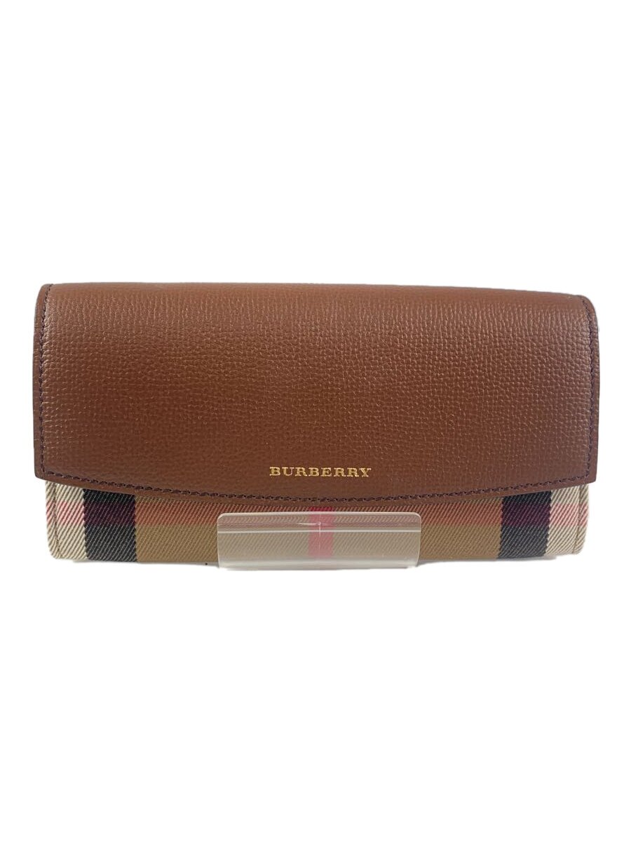【中古】BURBERRY◆長財布/--/BRW/チェック/レディース/3975329【服飾雑貨他】