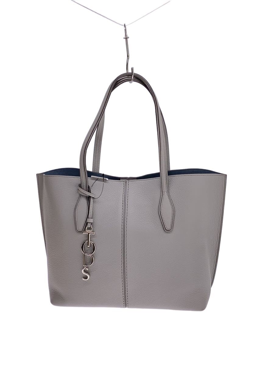 Tod's - 【中古】TOD’S◆ジョイトート/トートバッグ/レザー/GRY/無地【バッグ】