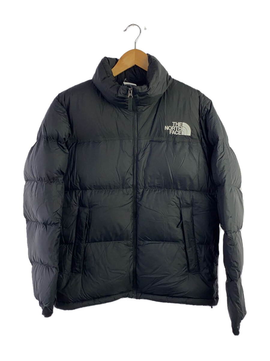【中古】THE NORTH FACE◆NUPTSE JACKET_ヌプシジャケット/L/ナイロン/BLK/無地【メンズウェア】