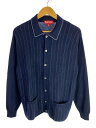 【中古】Supreme◆25SS/Herringbone Cardigan/カーディガン(薄手)/M/ウール/NVY【メンズウェア】