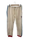 【中古】GUCCI◆GGスターワッペン スウェットパンツ/M/コットン/クリーム【メンズウェア】