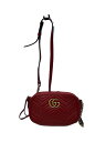 【中古】GUCCI◆チェーン・ショルダーバッグ_GGマーモント_キルティング/レザー/RED//【バッグ】