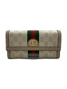 【中古】GUCCI◆長財布/--/CRM/総柄/レディース【服飾雑貨他】