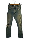 【中古】RRL◆スキニーデニム/25/ユーズド、ダメーシ加工/【レディースウェア】