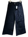 【中古】MM6◆POCKETS WIDE DENIM PANTS/S52LA0094/ボトム/40/コットン/BLK/無地【レディースウェア】