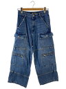 【中古】CANDY STRIPPER◆CND CARGO PANTS/裾ダメージ/ボトム/S/デニム/IDG/1226306【レディースウェア】