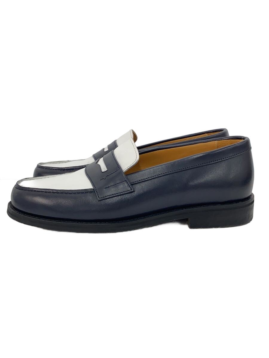 【中古】Berwick◆ローファー/UK7.5/BLK/レザー/4456/バーウィック【シューズ】