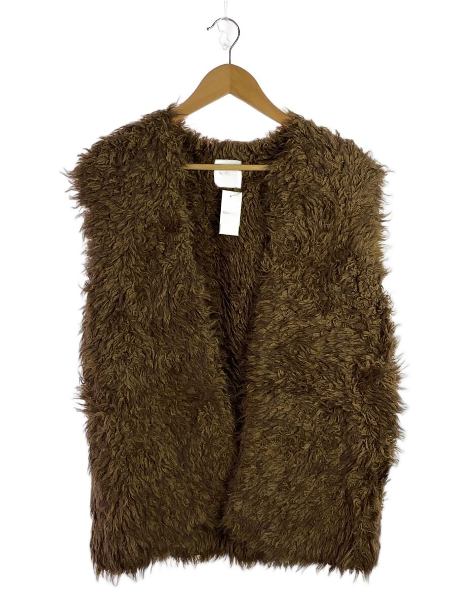 NOUNLESS◆FUR LIKE WARM KINT VEST/1/アクリル/ブラウン