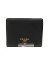 【中古】PRADA◆2つ折り財布/レザー/BLK/レディース【服飾雑貨他】(4)