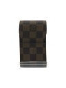 【中古】LOUIS VUITTON◆エテュイ・シガレット_ダミエ・エベヌ_BRW/レザー/BRW/メンズ【服飾雑貨他】