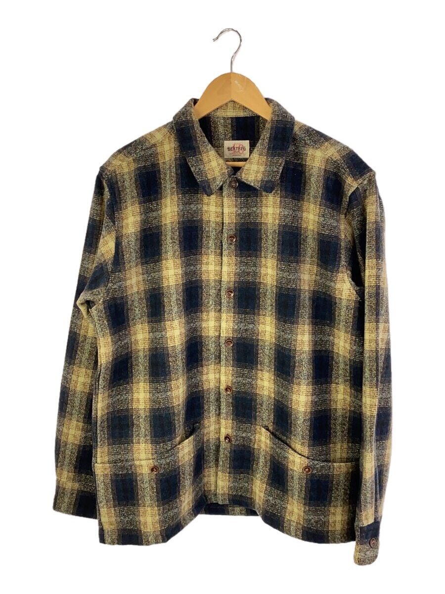 【中古】BEAT.F.P.G◆ジャケット/--/ポリエステル/チェック/CONVENTIONAL SHIRTS JACKET【メンズウェア】