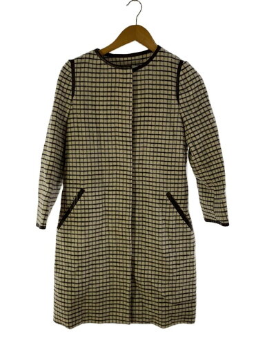 【中古】DRESSTERIOR◆コート/ウール/BEG/チェック/085-97062【レディースウェア】 【中古】DRESSTERIOR◆コート/ウール/BEG/チェック/085-97062【レディースウェア】