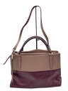 【中古】COACH◆ハンドバッグ_コンビレザー/レザー/BRW【バッグ】