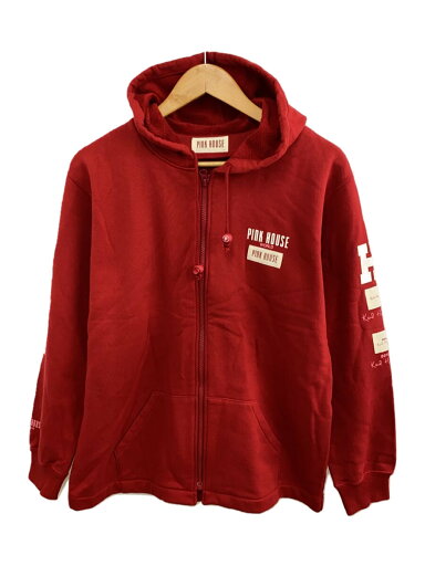 【中古】PINK HOUSE◆パーカー/L/コットン/RED【レディースウェア】 【中古】PINK HOUSE◆パーカー/L/コットン/RED【レディースウェア】