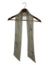 【中古】MASU◆GALAXY SILK SCARF/スカーフ/シルク/スタッズ柄/WHT/メンズ【服飾雑貨他】
