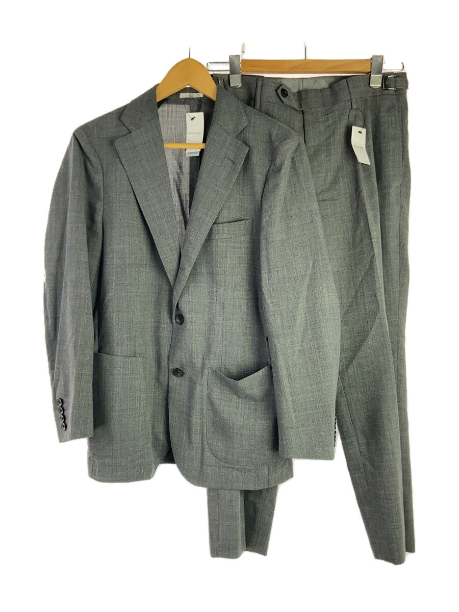 【中古】SUIT SELECT◆スーツ/セットアップ/A4/ウール/GRY/ストライプ【メンズウェア】