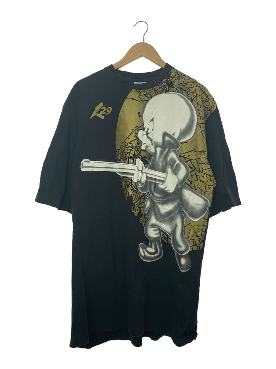 【中古】LOT29/90s/Tシャツ/XXL/コットン/BLK/プリント【メンズウェア】