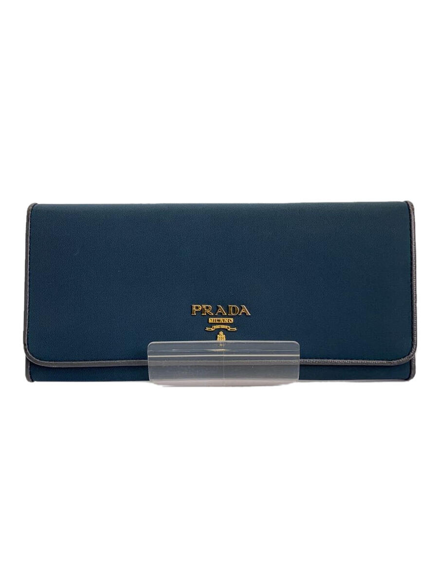 【中古】PRADA◆長サイフ/ナイロン/NVY/レディース【服飾雑貨他】