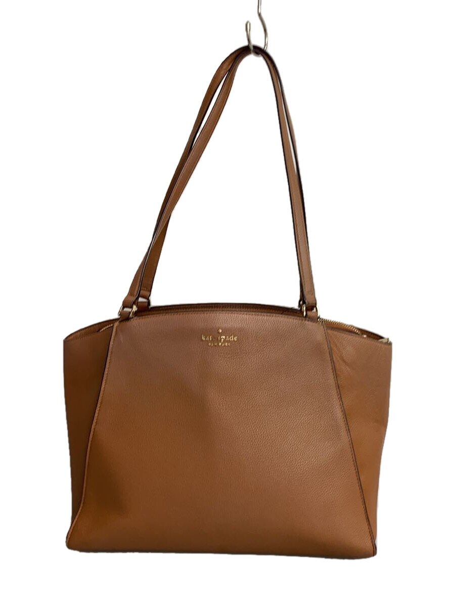 KATE SPADE - 【中古】kate spade new york◆ブリムペブルレザーラップトップトートバッグ/レザー/BRW/無地/K9441【バッグ】