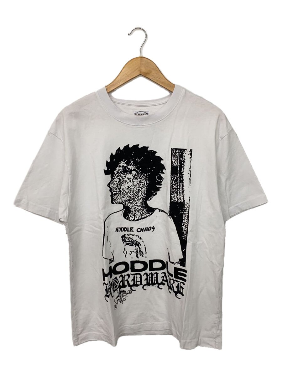 HODDLE/CHAOS TEE/Tシャツ/L/コットン/WHT/プリント