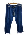 【中古】MAISON EUREKA◆ワイドリメイクヴィンテージデニム/パンツ/アシンメトリーボトム/S/コットン/BLU/017-BLU-S【レディースウェア】