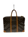 【中古】LOUIS VUITTON◆1)ポルト・ドキュマン・ヴォワヤージュ_モノグラム・キャンバス_BRW/PVC/BRW【バッグ】