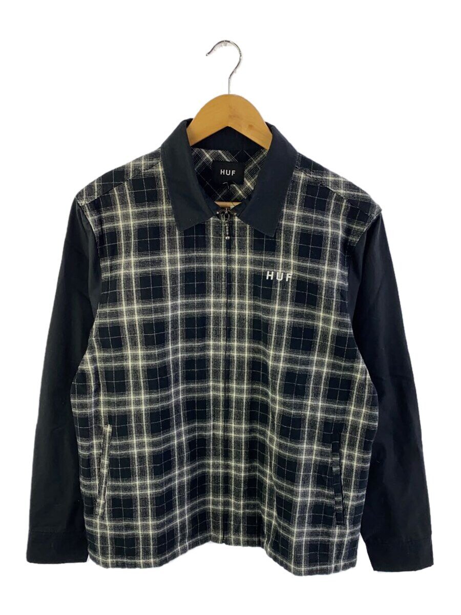【中古】HUF◆ジャケット/M/コットン/BLK/チェック【メンズウェア】