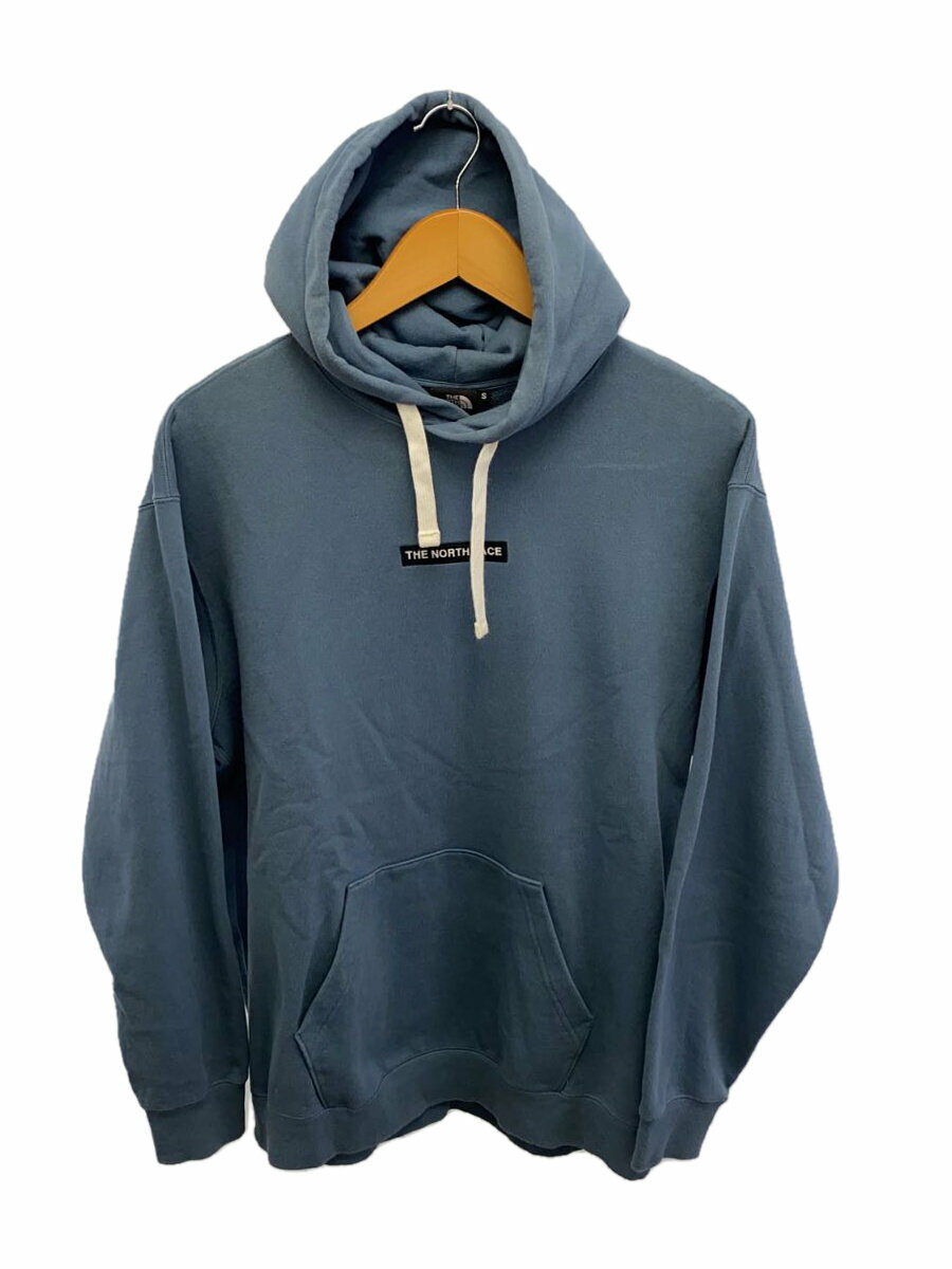 【中古】THE NORTH FACE◆BOX LOGO HOODIE_ボックスロゴフーディー/S/コットン/BLU【メンズウェア】